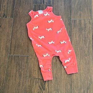 Hanna Andersson Coral Romper with Zebra Design